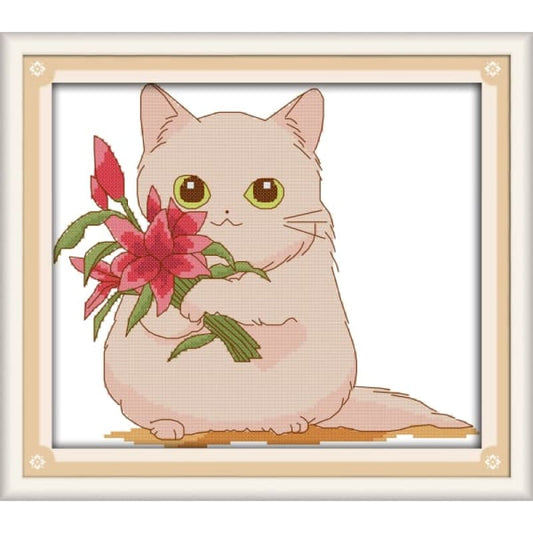 A cat to Send flowers