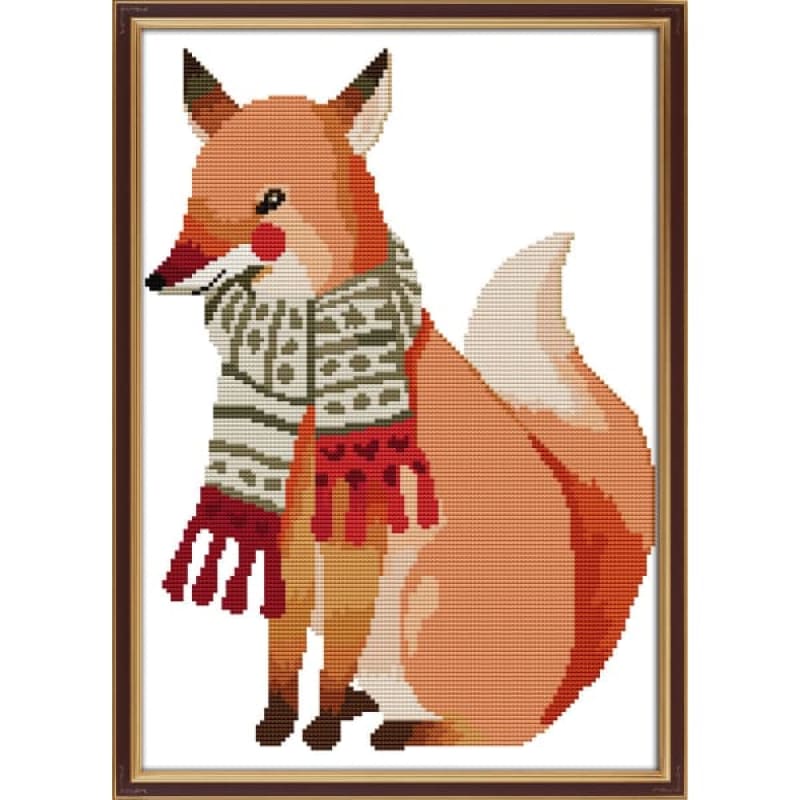 A fox surrounded by a scarf