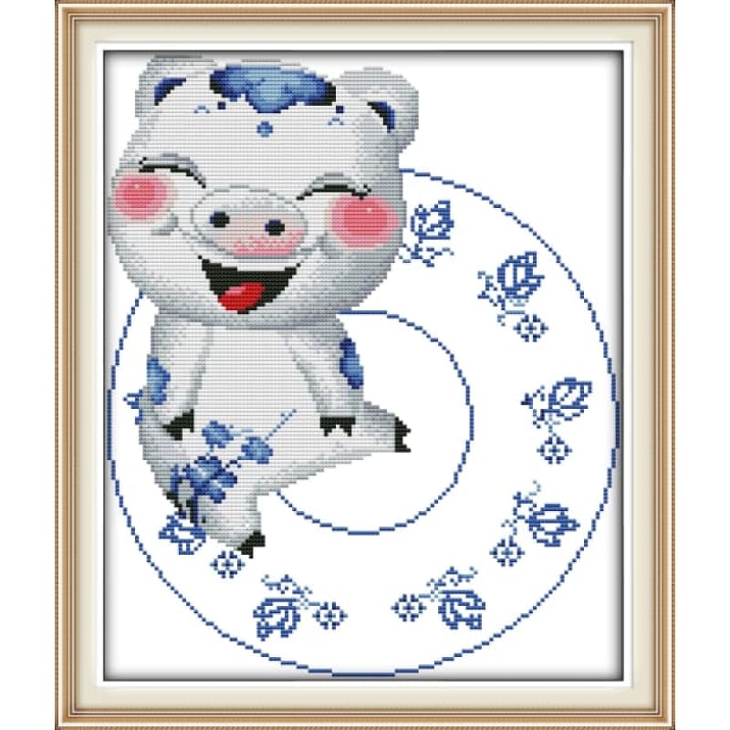 Chinese Zodiac blue and white porcelain(12) -pig