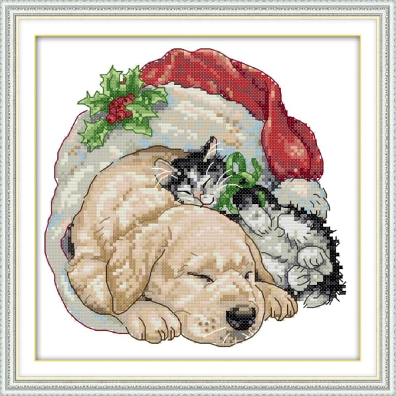 Christmas cat and dog