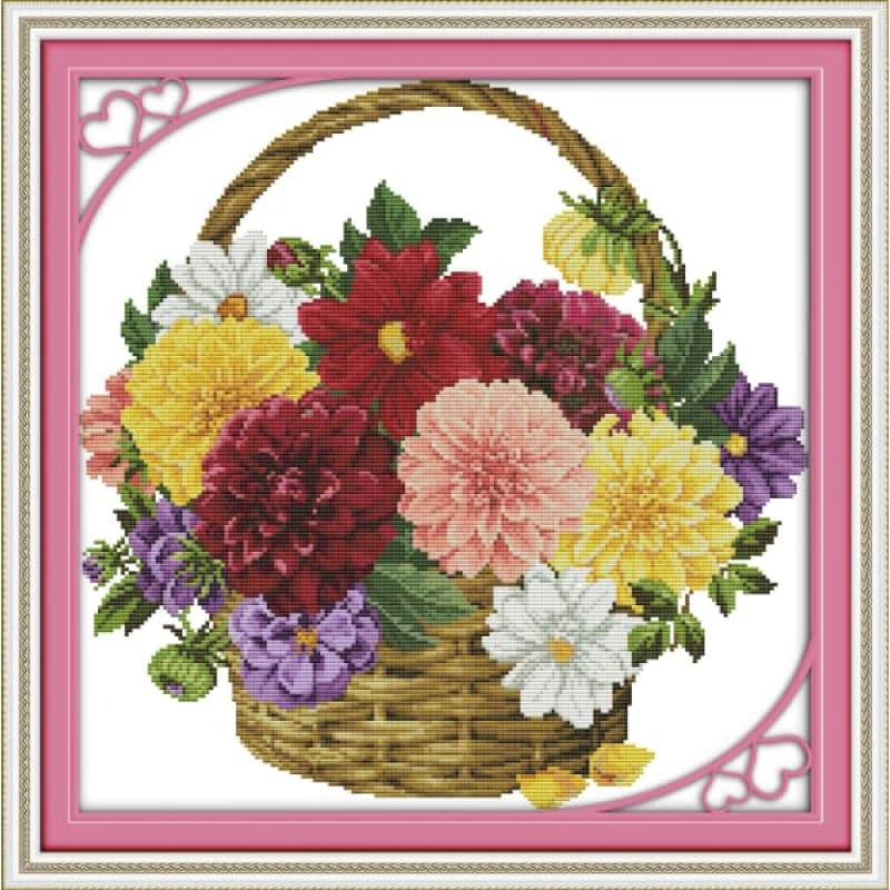 Colorful chrysanthemum flower basket