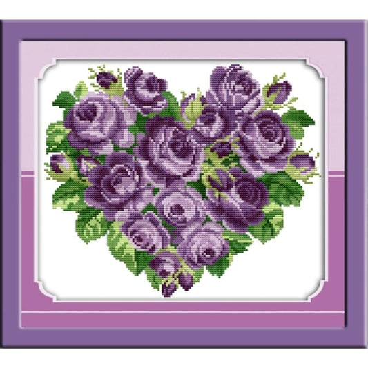 Rose heart(4)purple