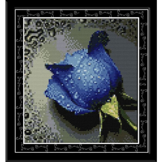 Rose with dew(3)(blue)