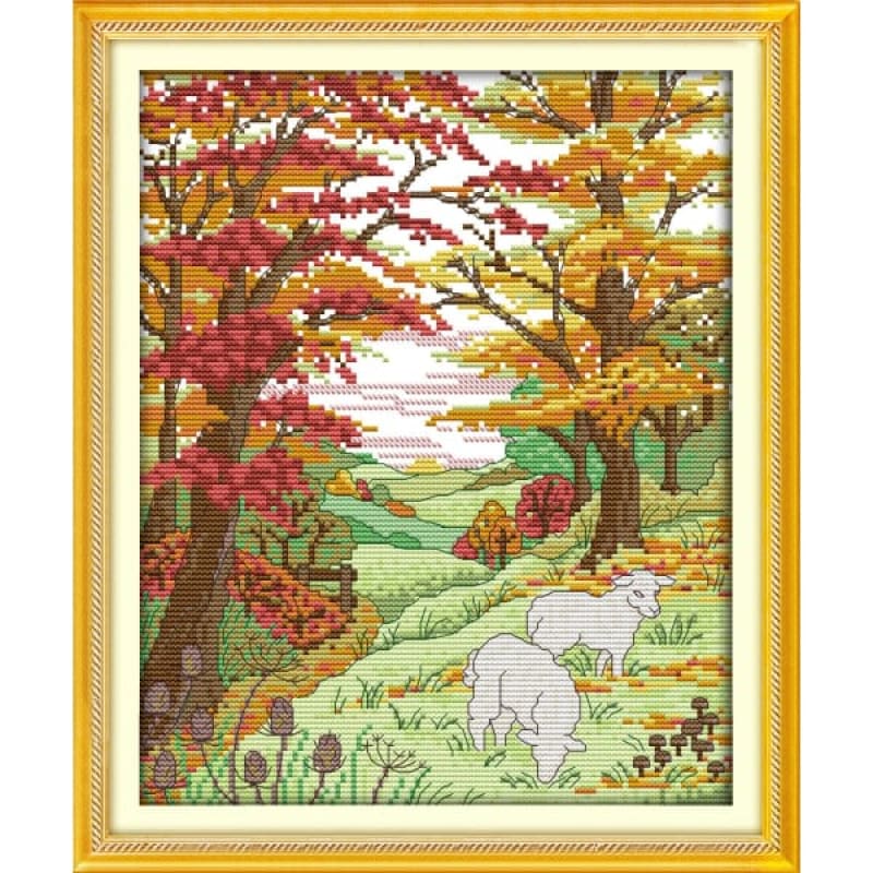 Sheep in the Autumn hills