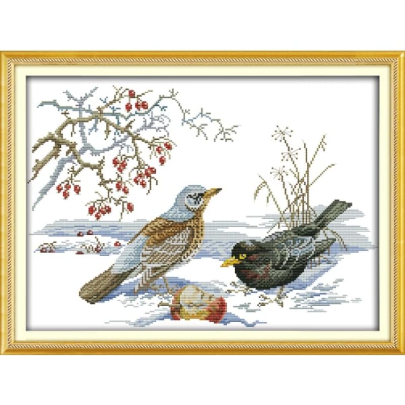 The birds the in snow