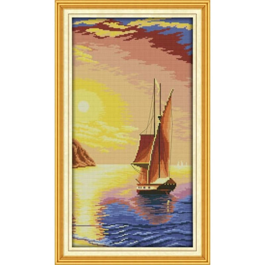 The sailboat in sunset